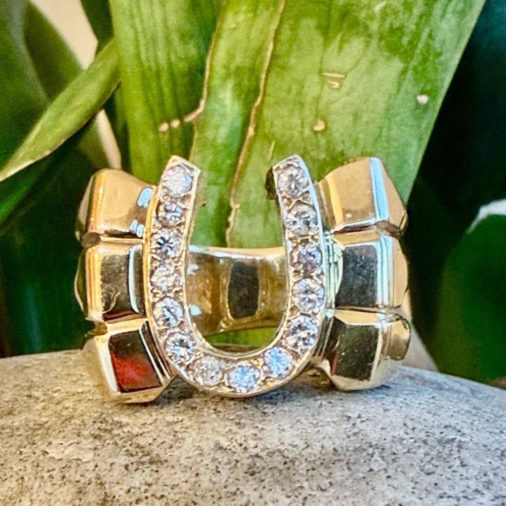 14 karat gold, and diamond horseshoe Ring